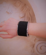 Black Stingray and  Python skin  bracelet